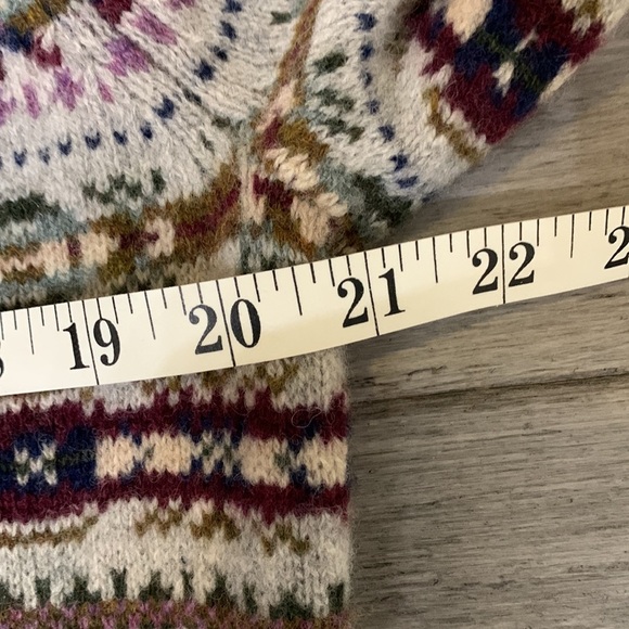 J.crew 100% Lamb Wool Print Pattern Knit Sweater Sz Medium - Picture 7 of 14